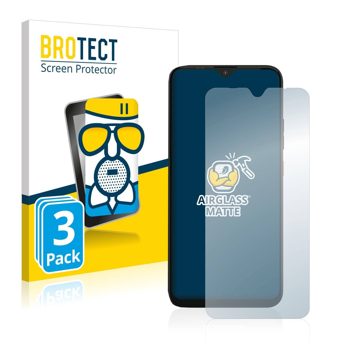 3x BROTECT AirGlass Matte Schutzglas Folie für Gigaset