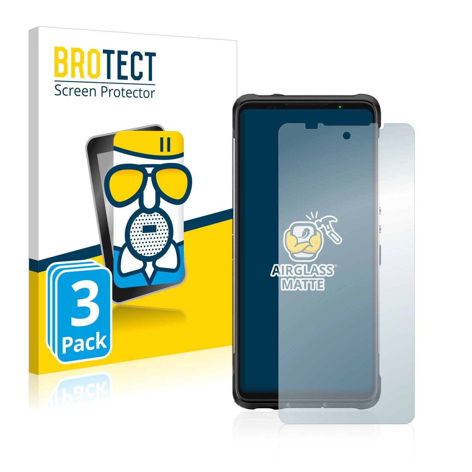 3x BROTECT AirGlass Matte Schutzglas Folie für Ulefone Armor 10