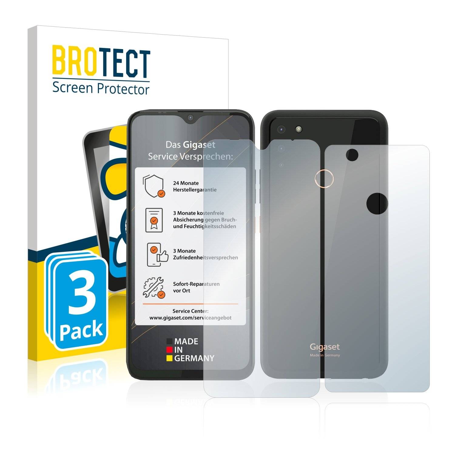 3x BROTECT AirGlass Matte Schutzglas Folie für Gigaset GS4 (Vorder +