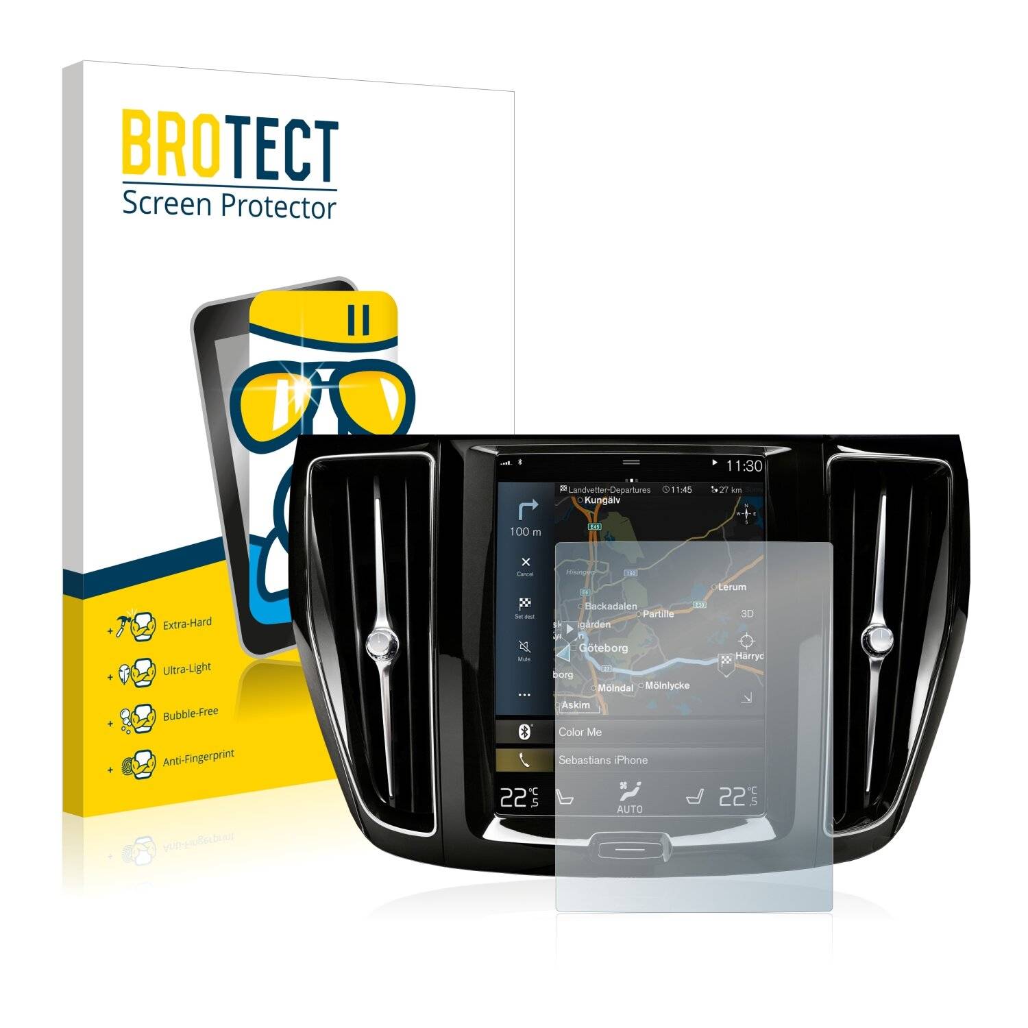 BROTECT AirGlass Schutzglas Folie für Volvo S60 Sensus Connect