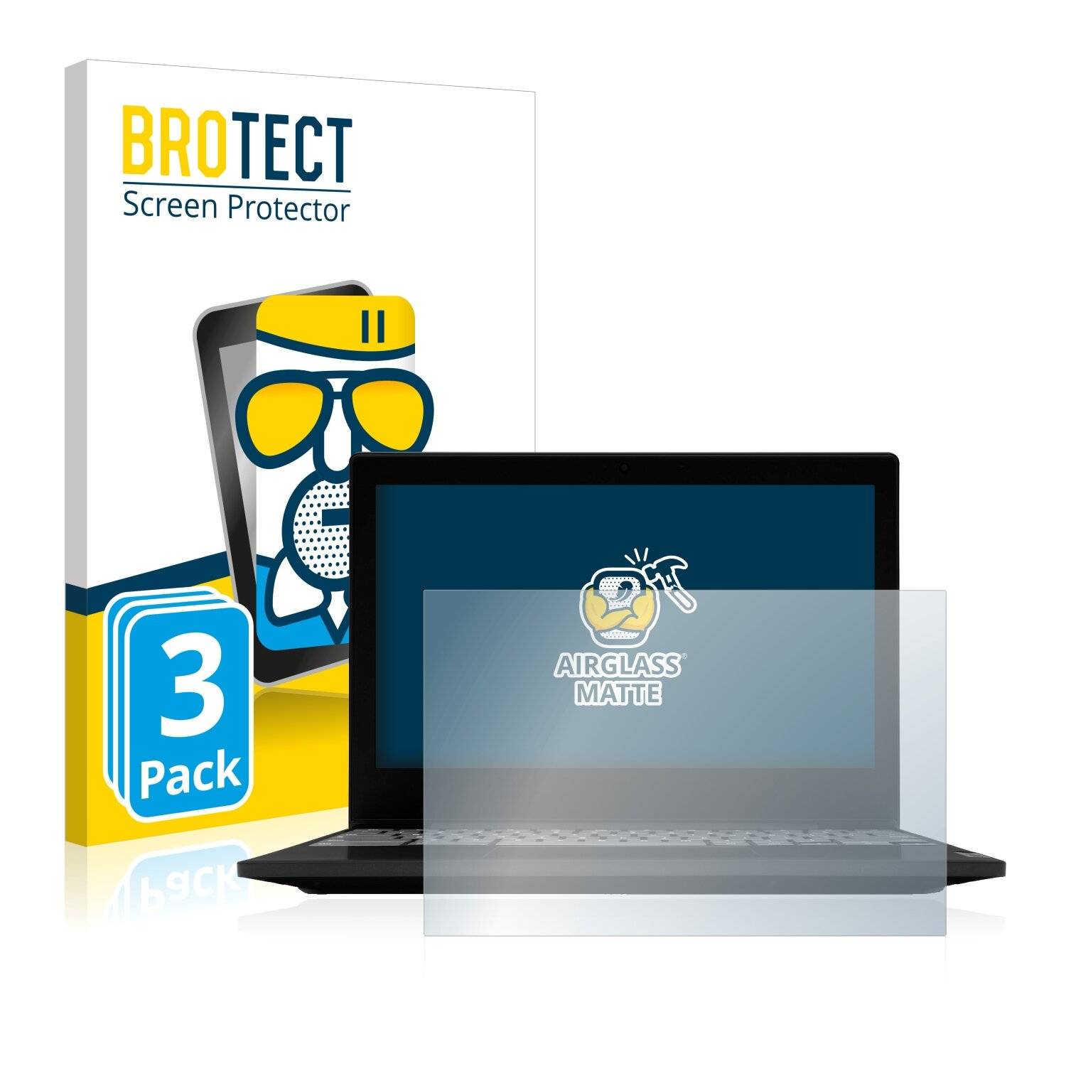 3x BROTECT AirGlass Matte Schutzglas Folie für Lenovo Chromebook Flex 3