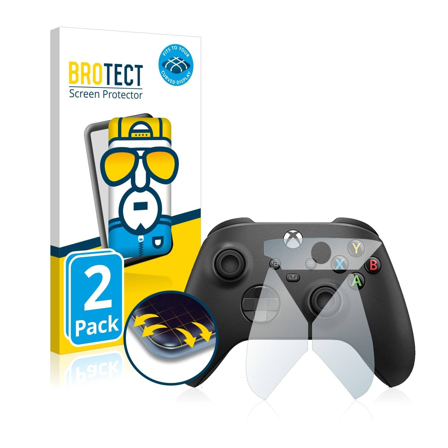 2x BROTECT Flex Full-Cover Displayschutzfolie für Microsoft Xbox One Wireless