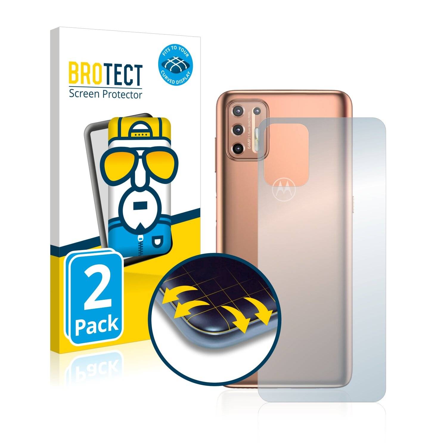2x BROTECT Flex Full-Cover Displayschutzfolie für Motorola Moto G9 Plus