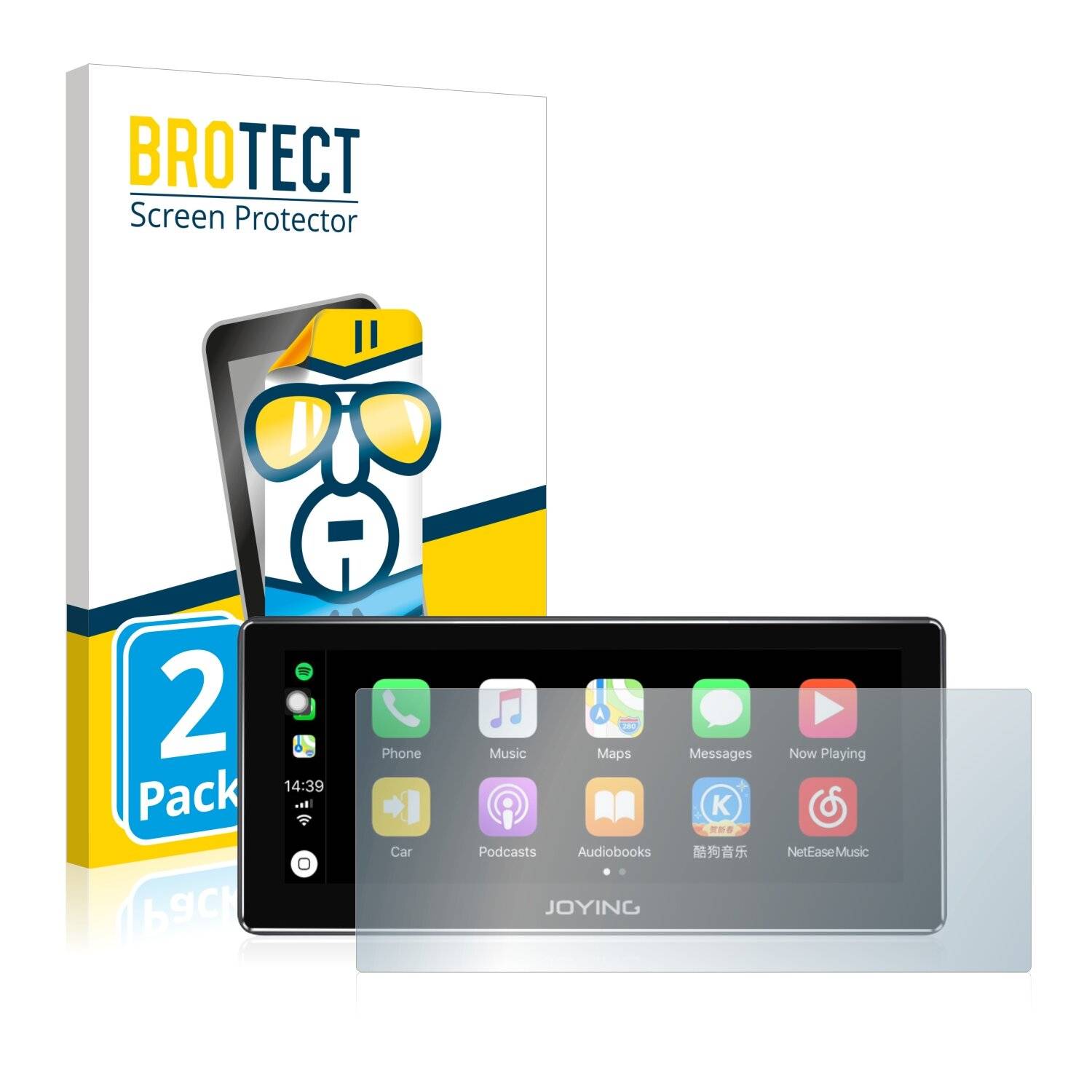 2x BROTECT HD-Clear Displayschutzfolie für Joying 4G Car Radio