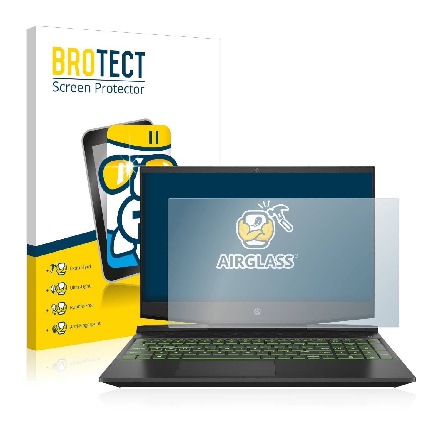 BROTECT AirGlass Schutzglas Folie für HP Pavilion Gaming