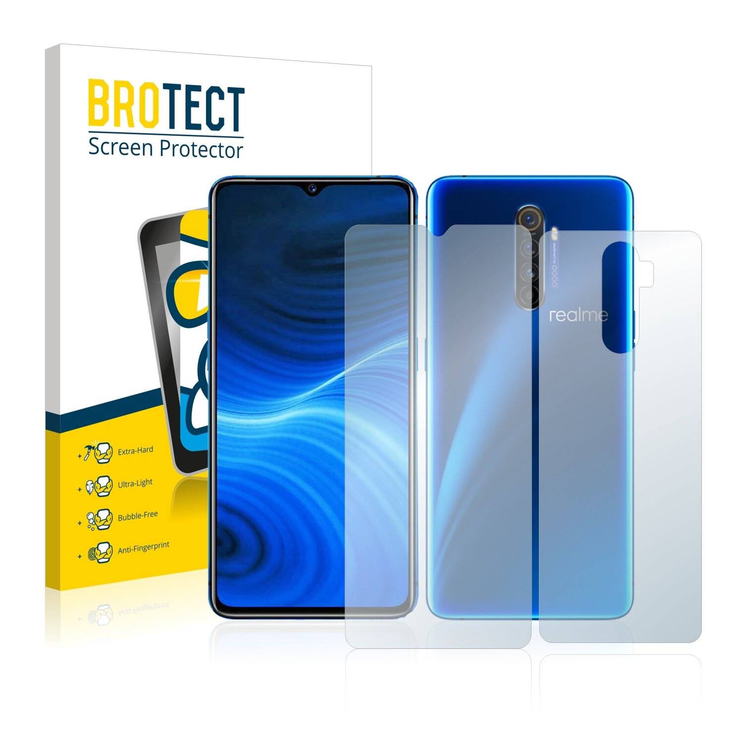 BROTECT AirGlass Schutzglas Folie für Realme X2 Pro (Vorder +