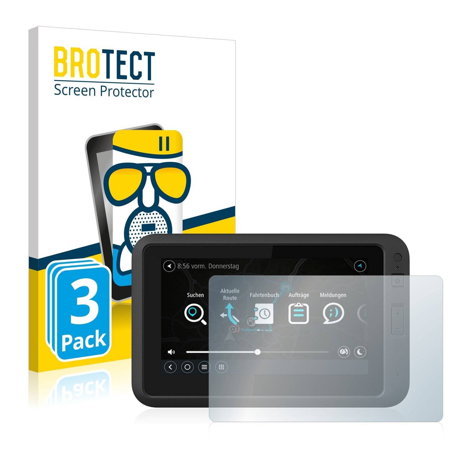 3x BROTECT AirGlass Matte Schutzglas Folie für TomTom Pro