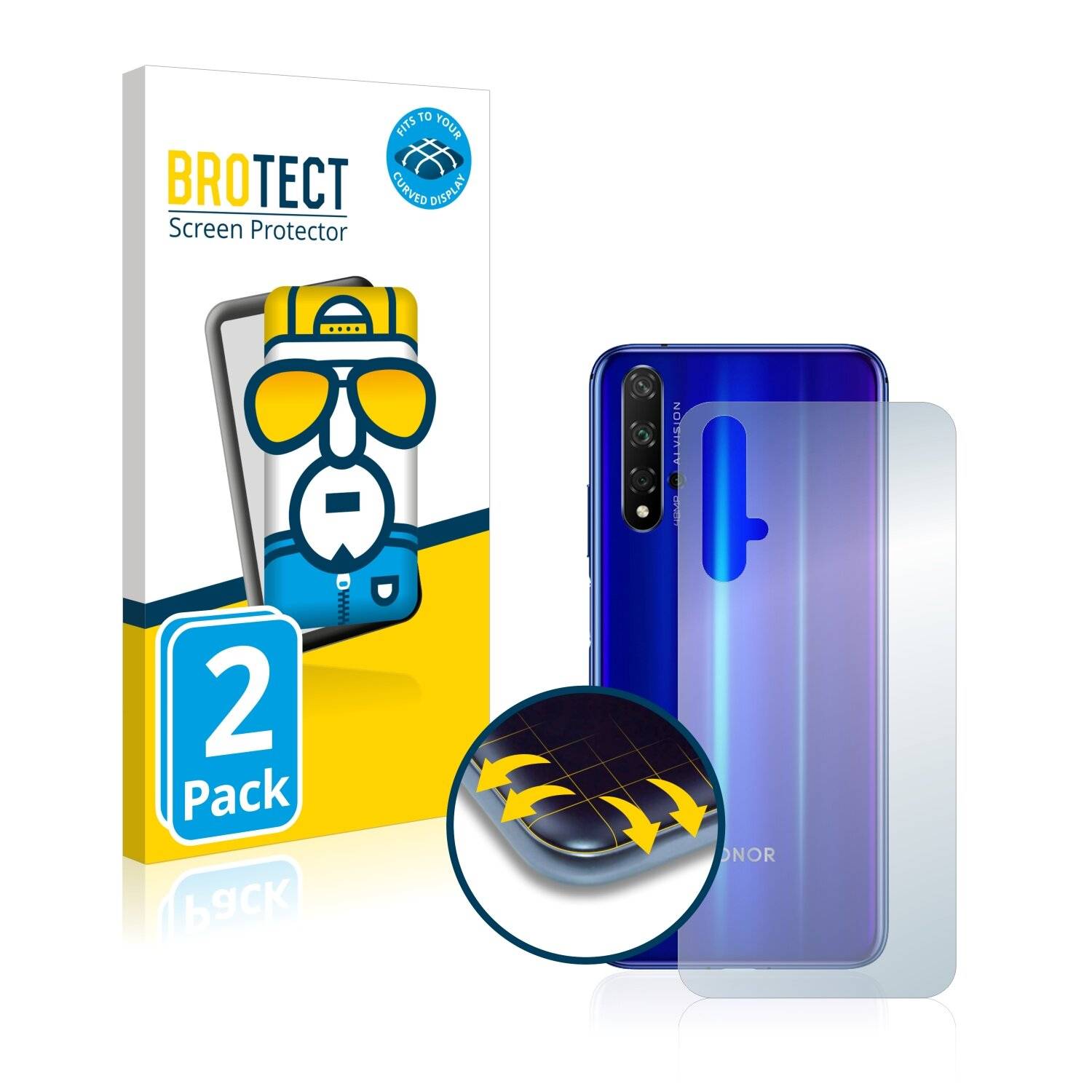 2x BROTECT Flex Full-Cover Displayschutzfolie für Honor 20S