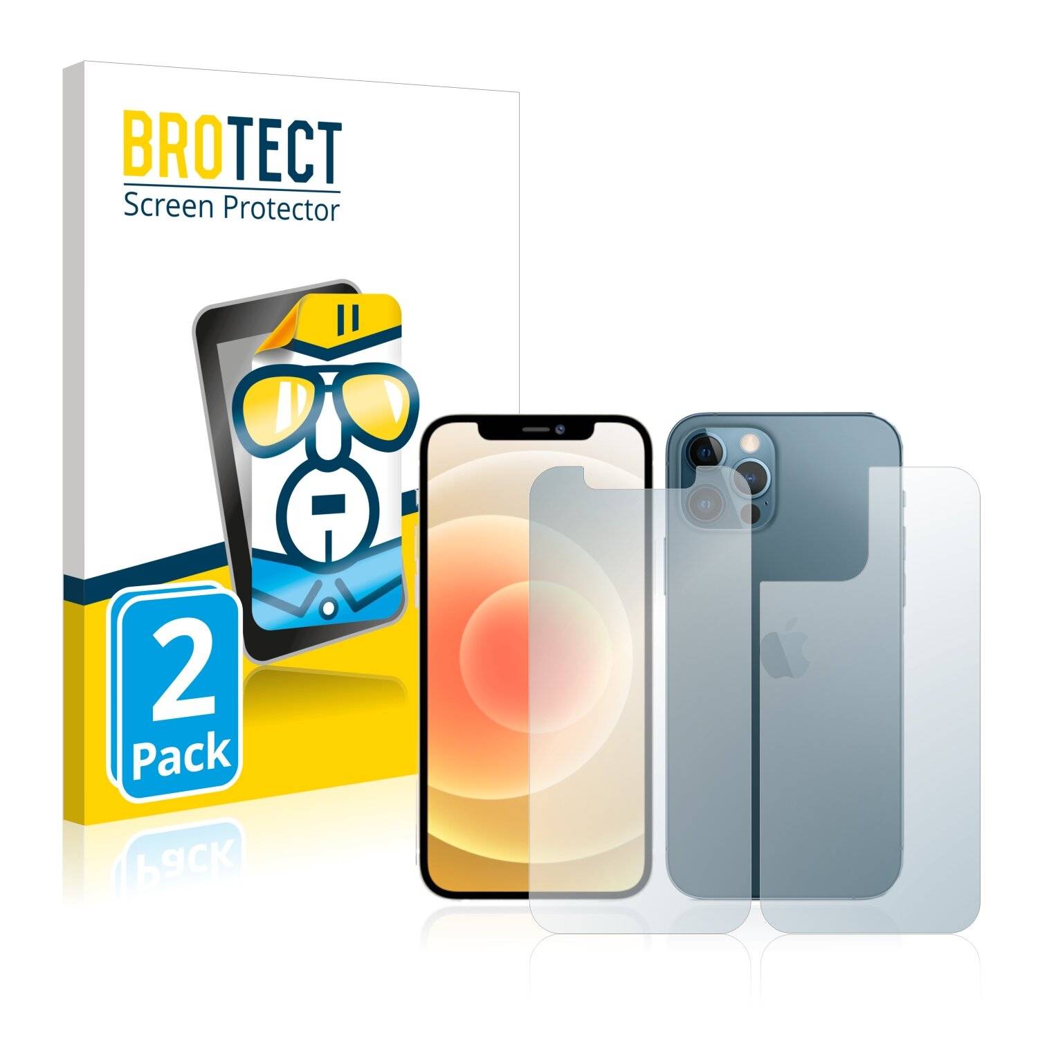 2x BROTECT HD-Clear Displayschutzfolie für Apple iPhone 12 Pro (Vorder +
