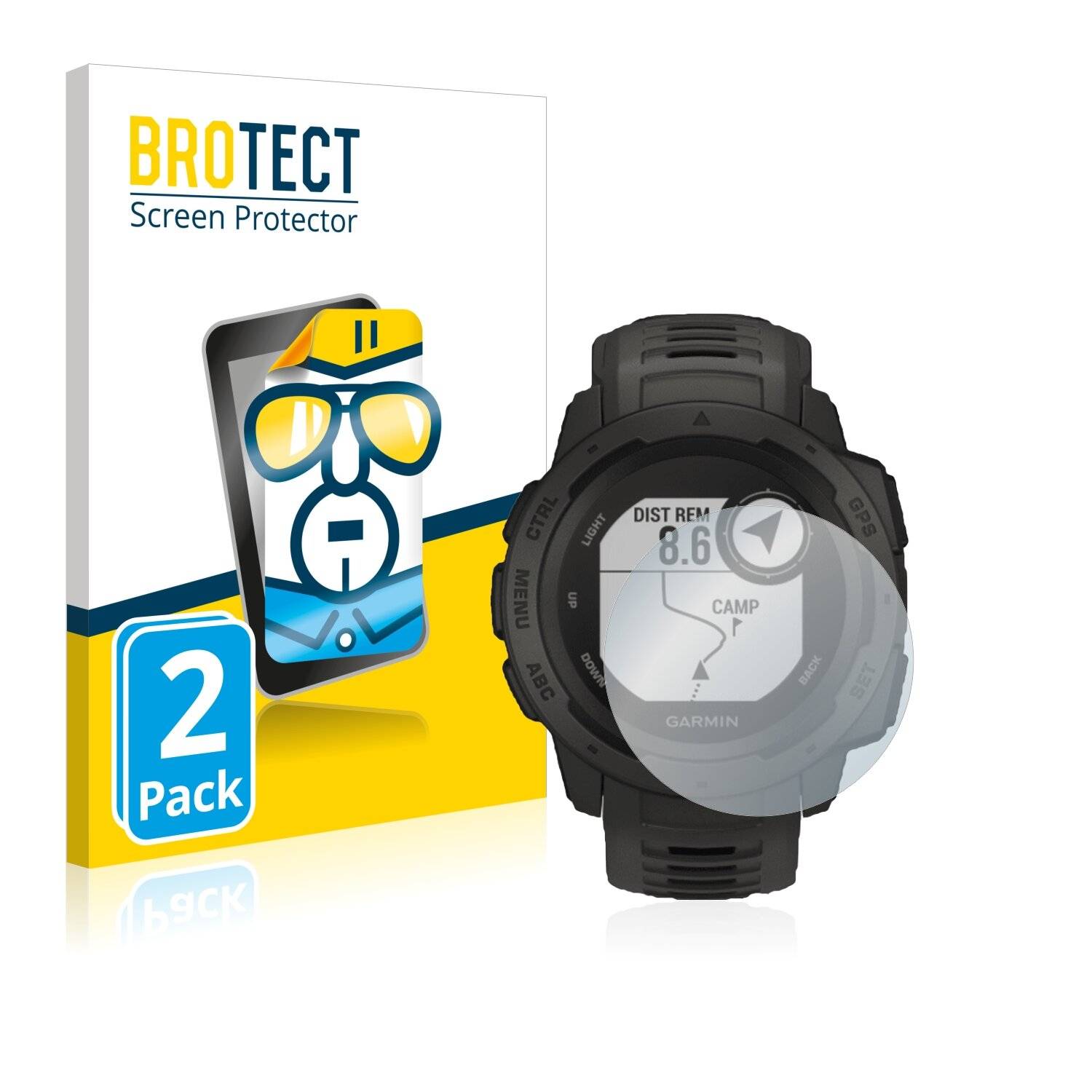 2x BROTECT HD-Clear Displayschutzfolie für Garmin Instinct