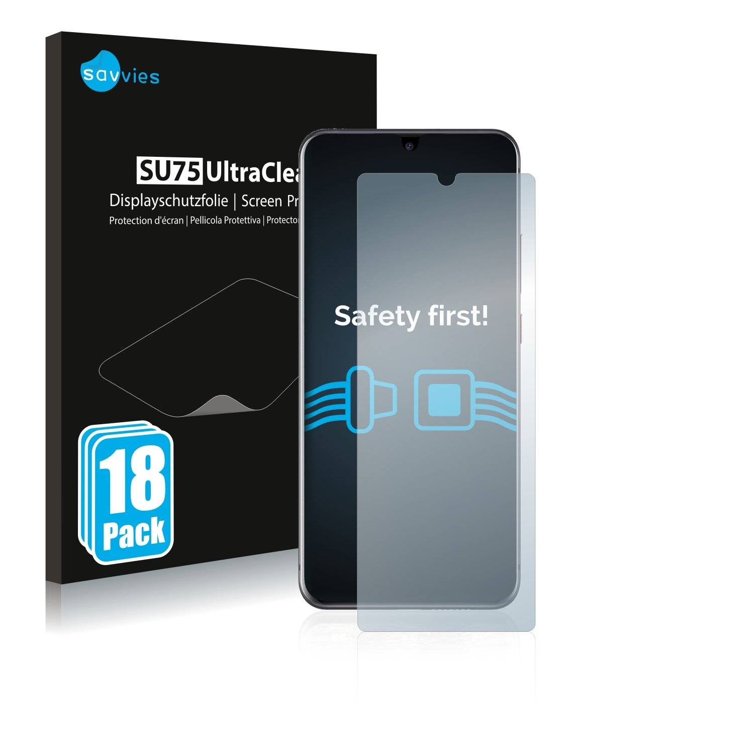18x Savvies SU75 Displayschutzfolie für ZTE Blade 20 Pro