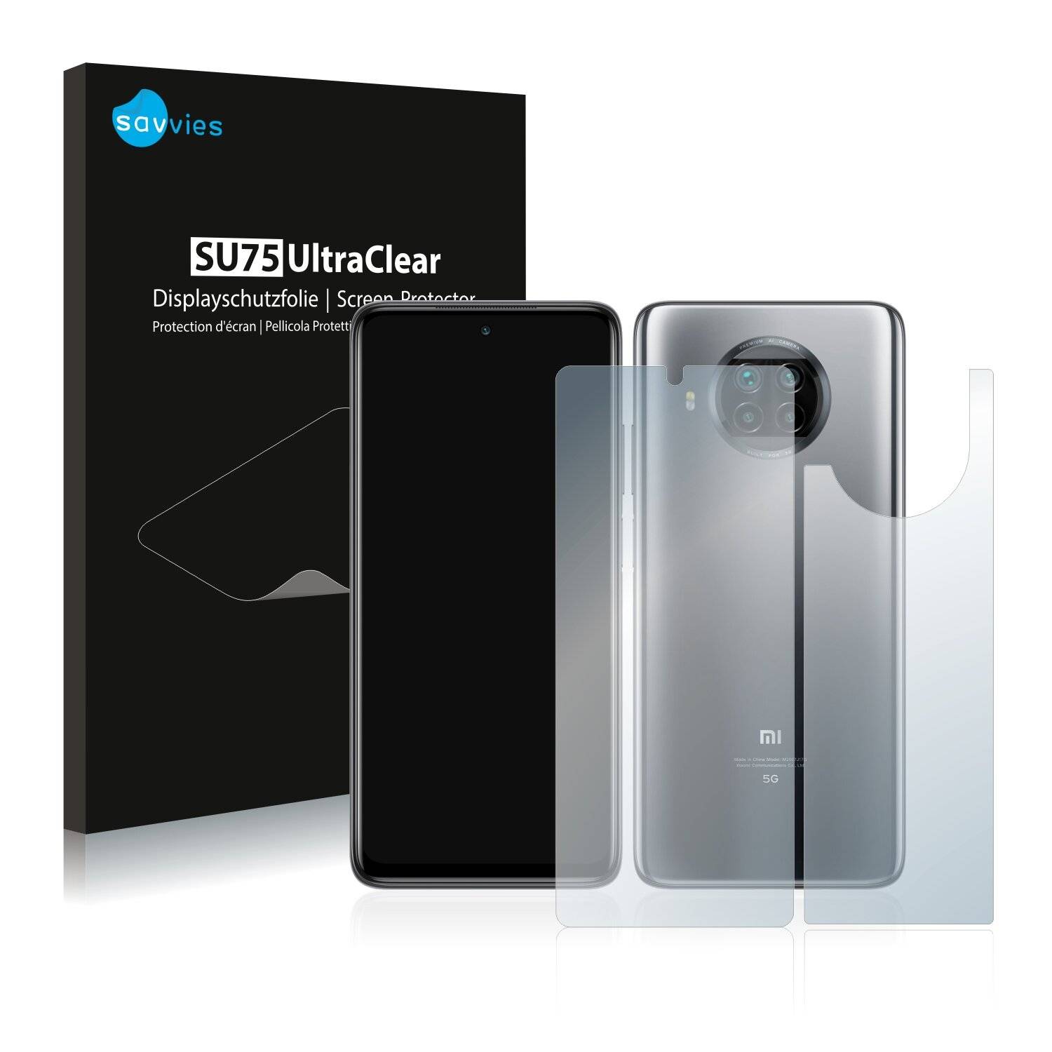 18x Savvies SU75 Displayschutzfolie für Xiaomi Mi 10T Lite (Vorder +