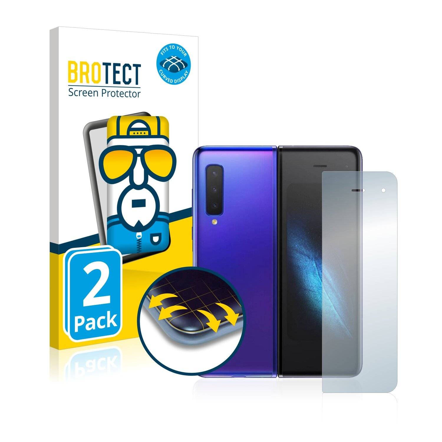 2x BROTECT Flex Full-Cover Displayschutzfolie für Samsung Galaxy