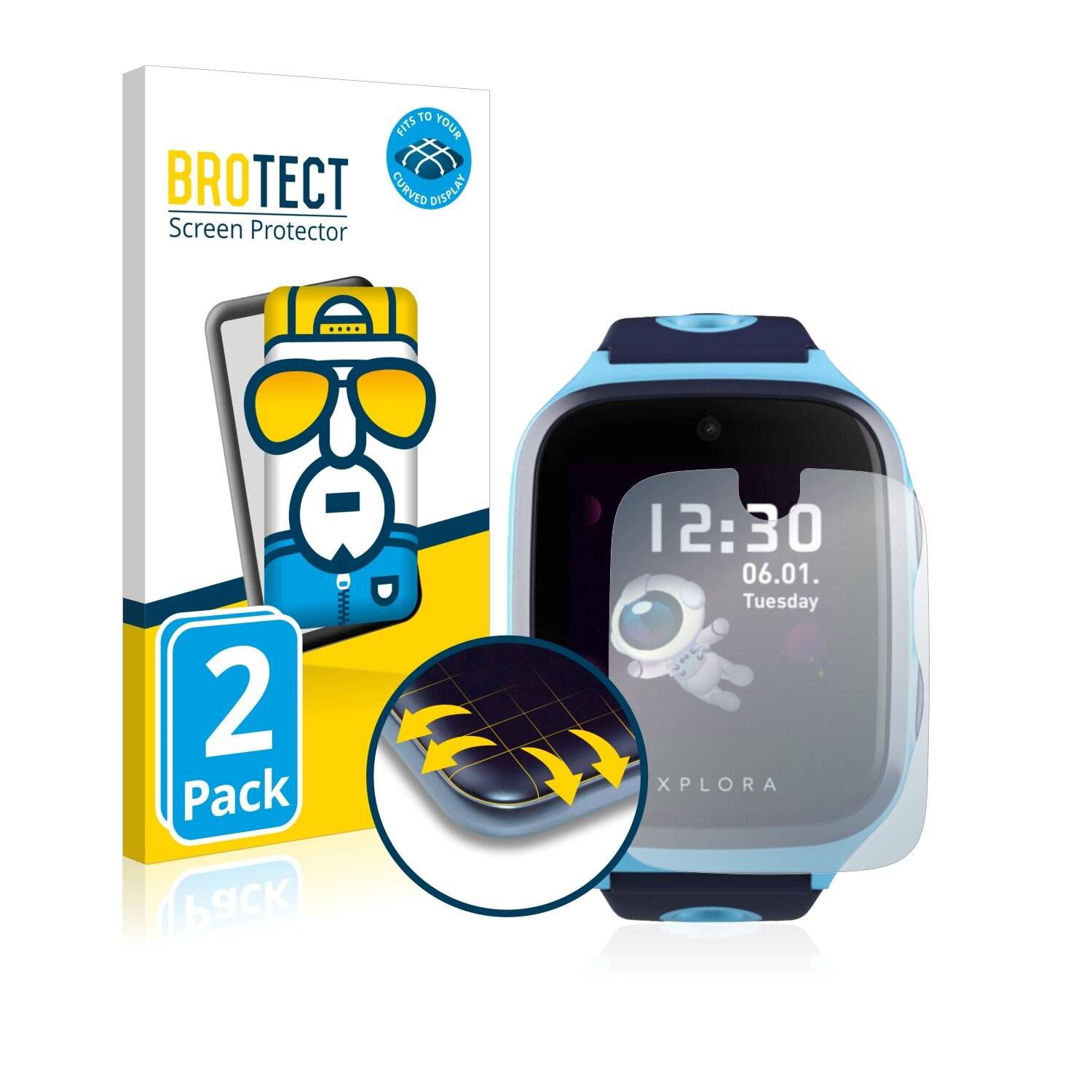 2x BROTECT Flex Full-Cover Displayschutzfolie für Xplora