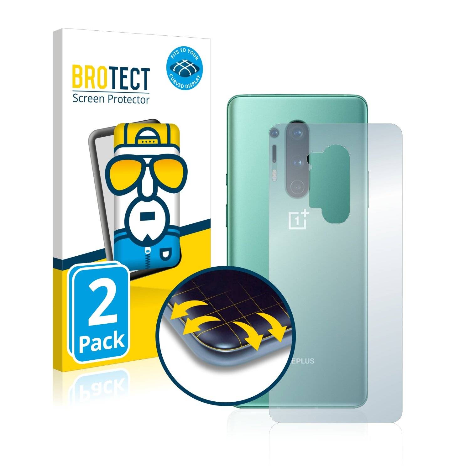 2x BROTECT Flex Full-Cover Displayschutzfolie für OnePlus 8 Pro