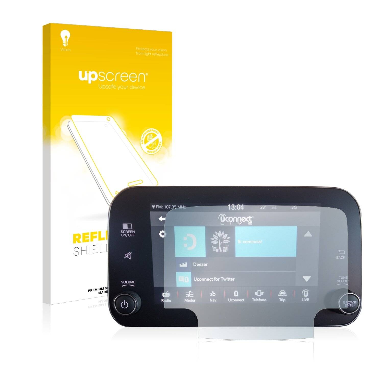 upscreen Reflection Shield Matte Premium Displayschutzfolie für Fiat 500L Cross 2017-2020