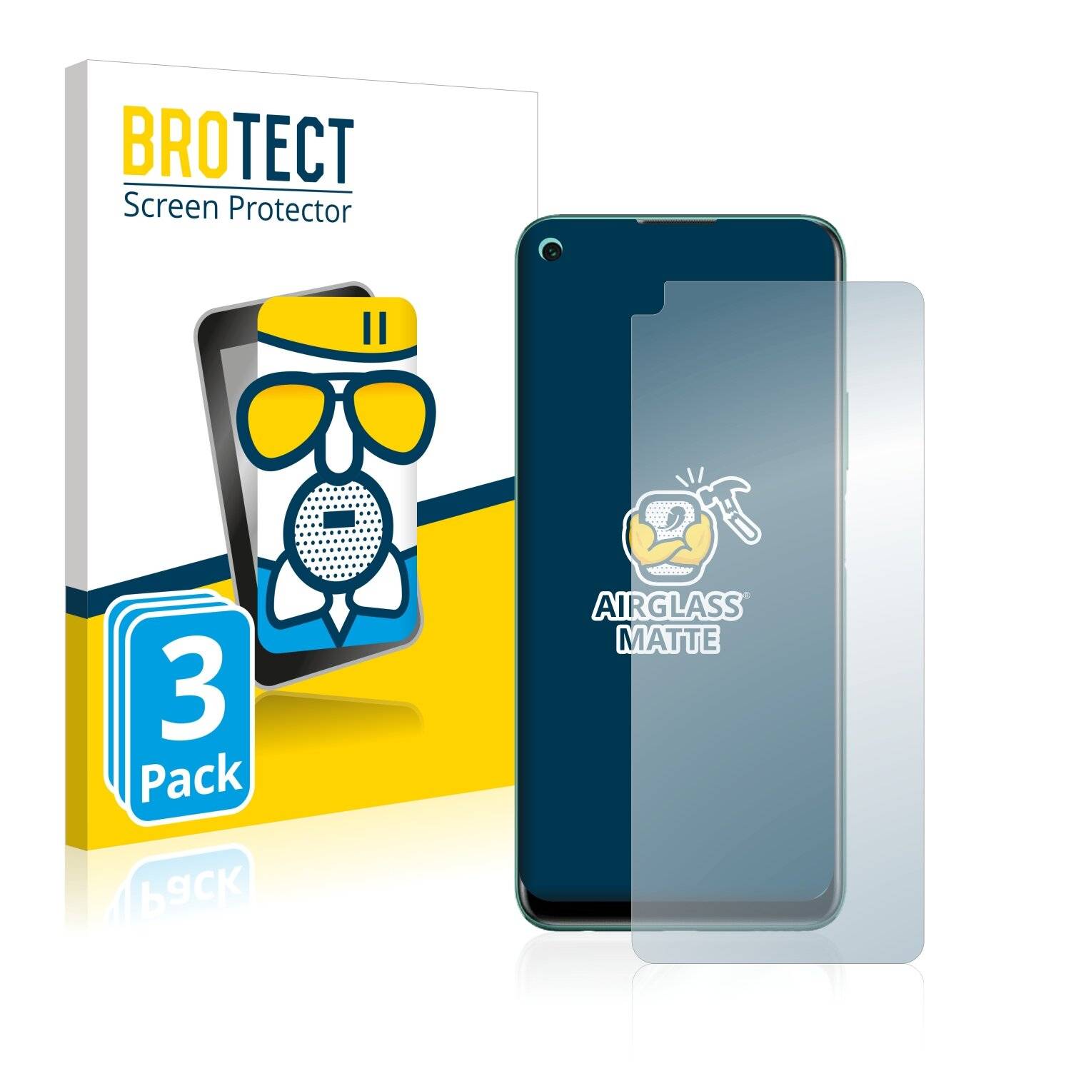 3x BROTECT AirGlass Matte Schutzglas Folie für Huawei P40 lite