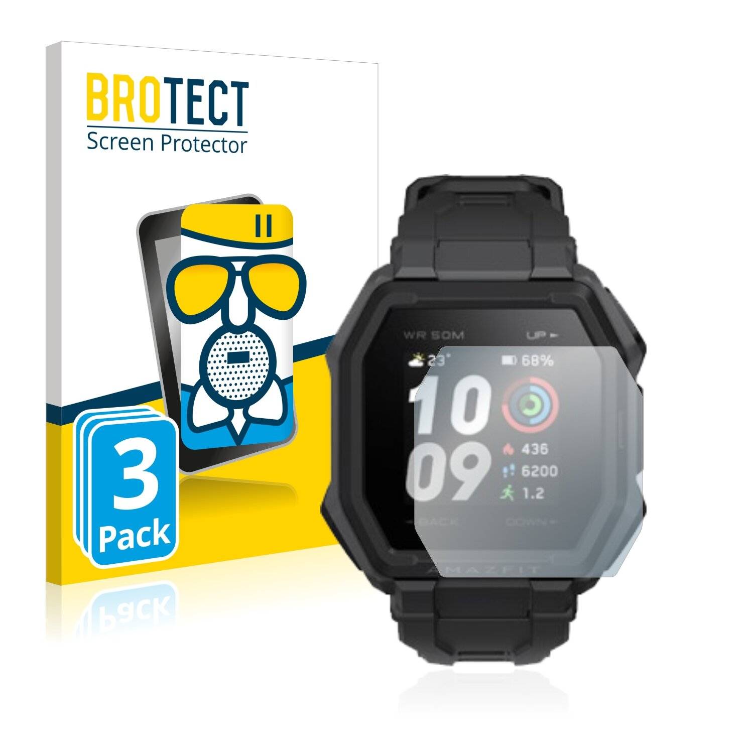 3x BROTECT AirGlass Matte Schutzglas Folie für Huami Amazfit