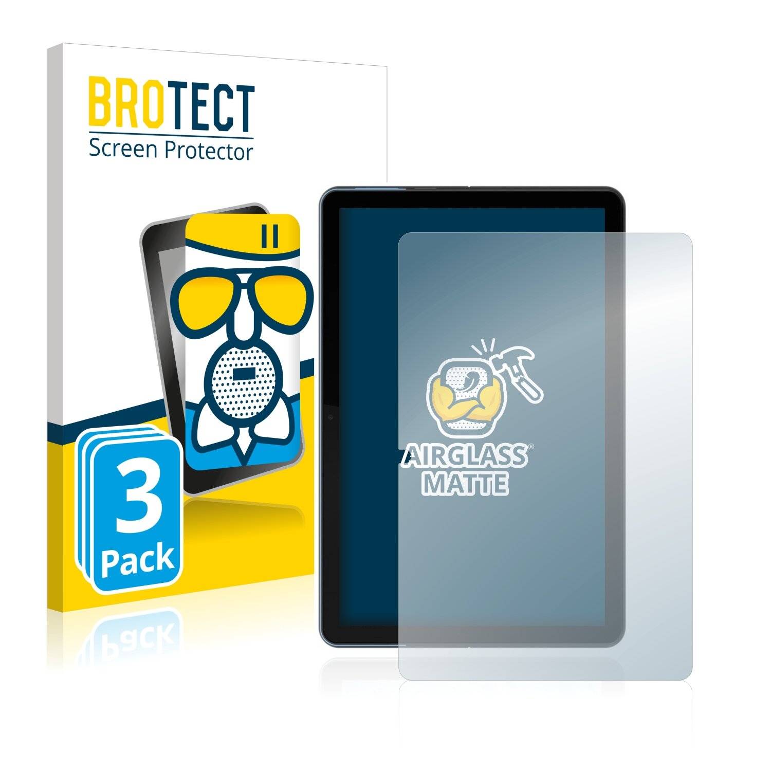 3x BROTECT AirGlass Matte Schutzglas Folie für Lenovo IdeaPad Duet