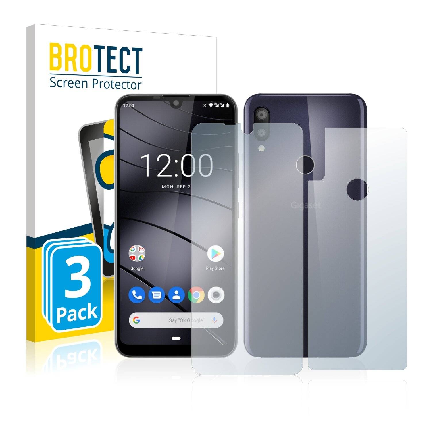 3x BROTECT AirGlass Matte Schutzglas Folie für Gigaset GS190 (Vorder +
