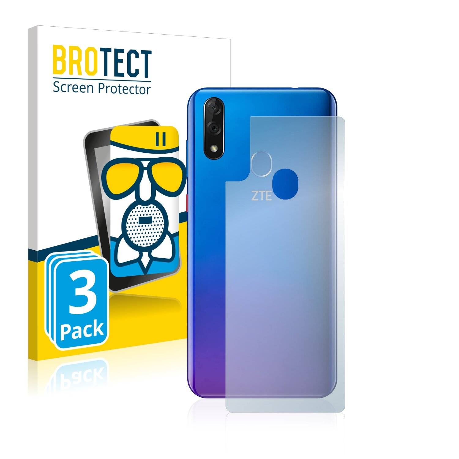 3x BROTECT AirGlass Matte Schutzglas Folie für ZTE Blade 10
