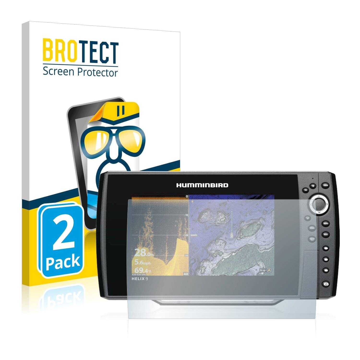 2x BROTECT HD-Clear Displayschutzfolie für Humminbird Helix 9X