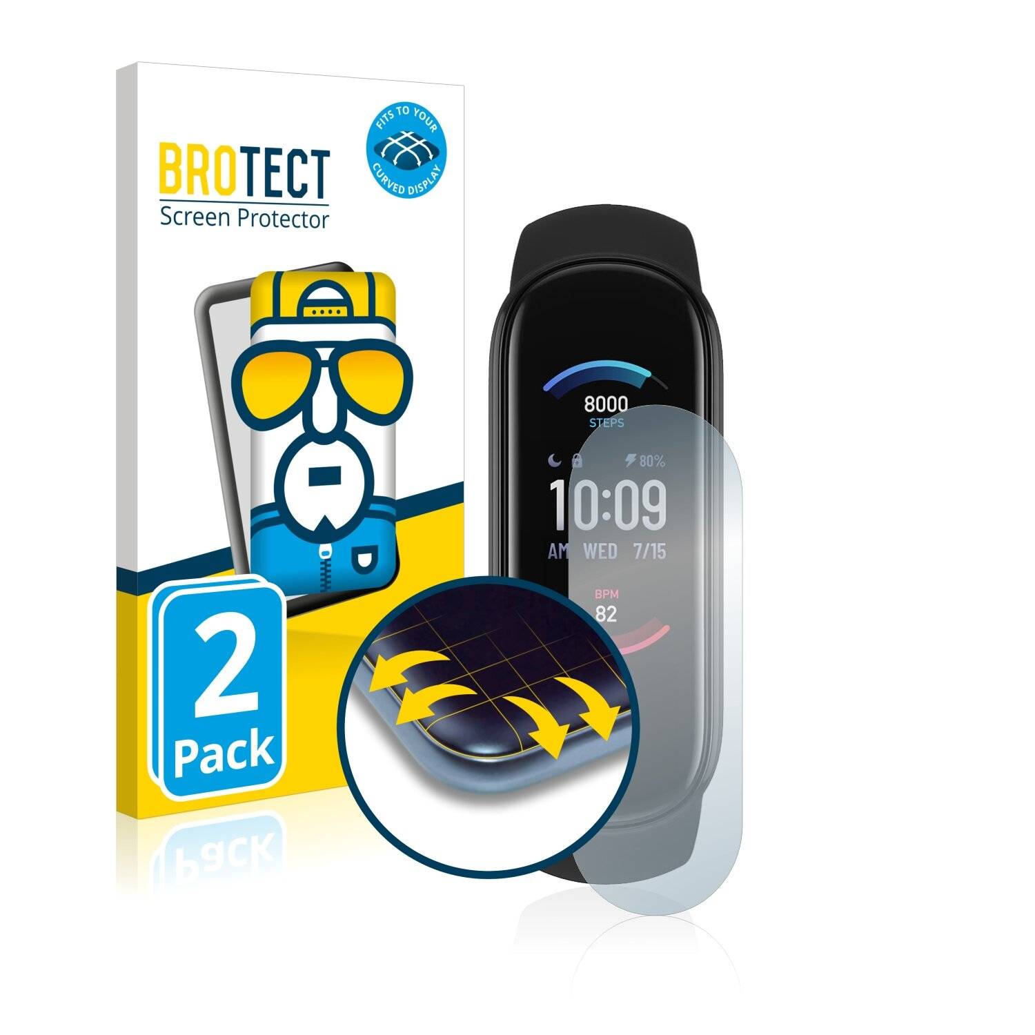 2x BROTECT Flex Full-Cover Displayschutzfolie für Enchen Band