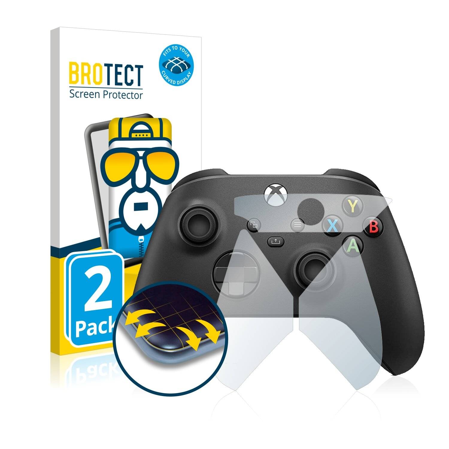 2x BROTECT Flex Full-Cover Displayschutzfolie für Microsoft Xbox Series X Wireless