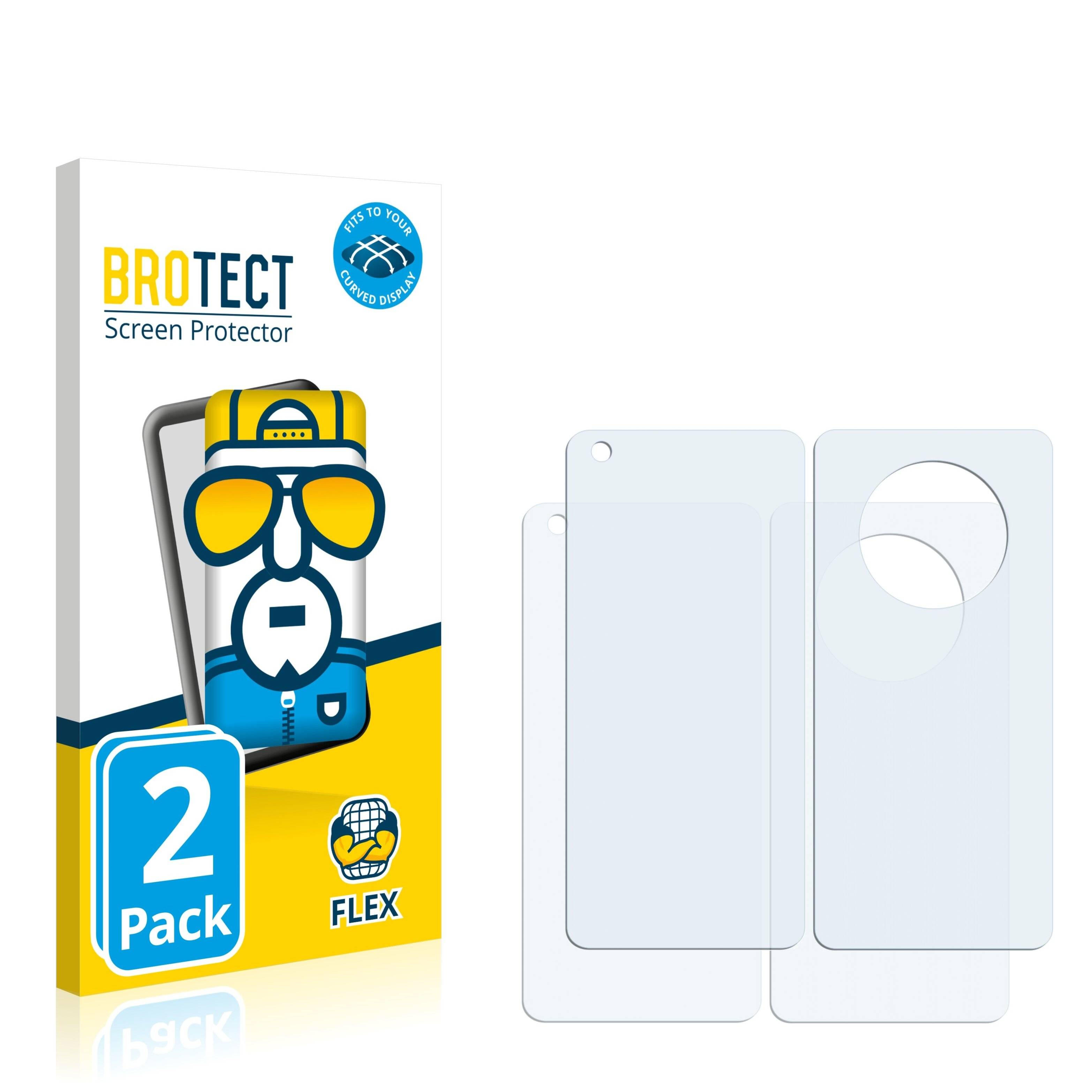 2x BROTECT Flex Full-Cover Displayschutzfolie für Huawei Mate 40 5G (Vorder +