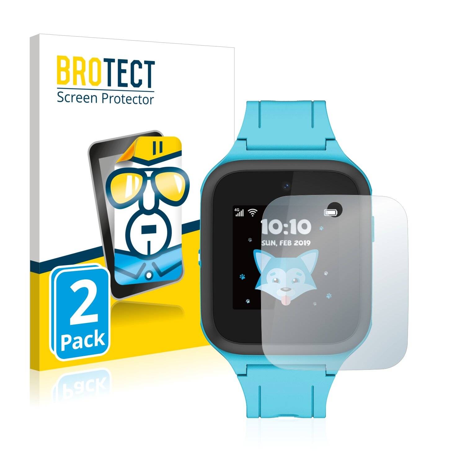 2x BROTECT HD-Clear Displayschutzfolie für TCL Movetime FamilyWatch Kids