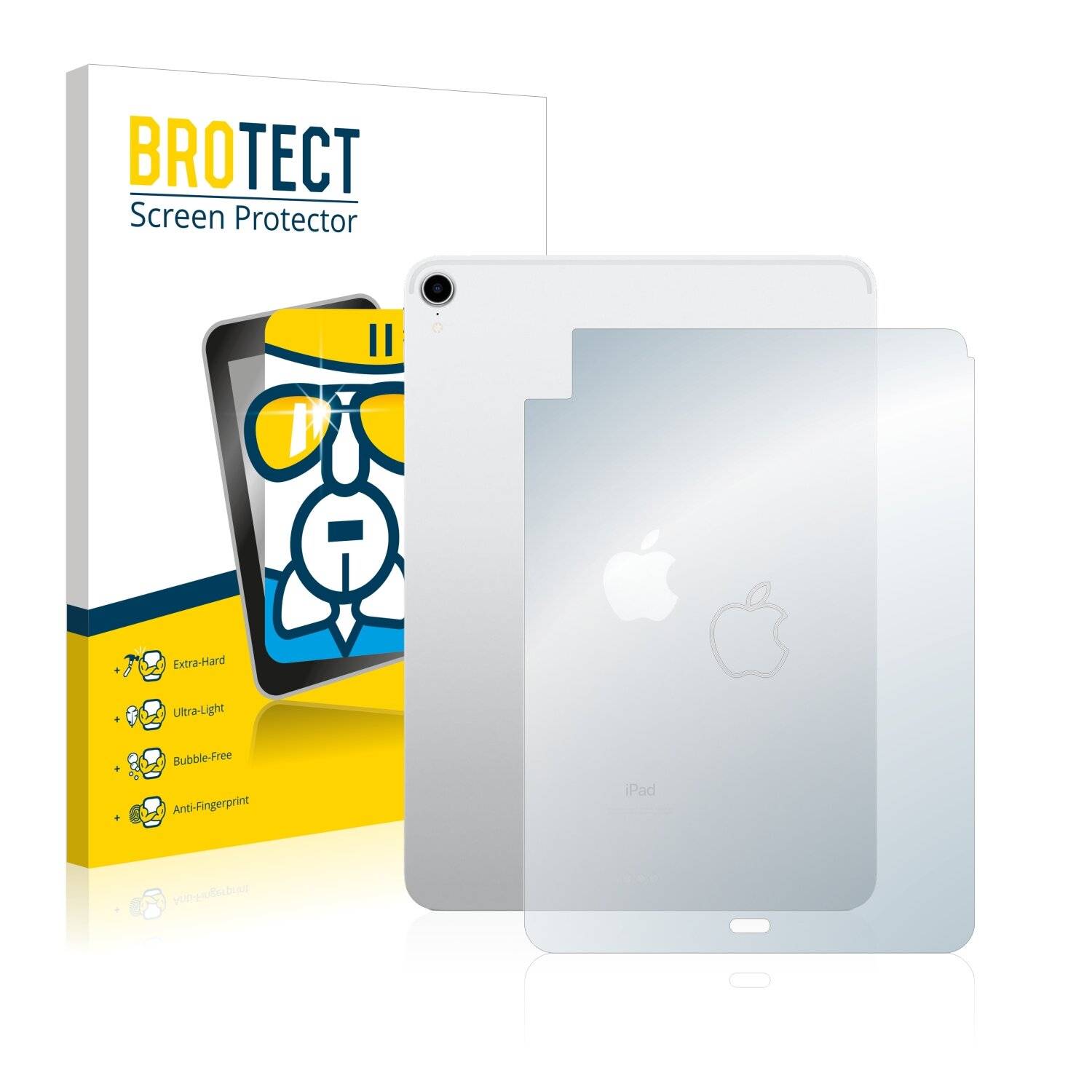 BROTECT AirGlass Schutzglas Folie für Apple iPad Air 4 WiFi Cellular 2020 (Rückseite, 4.