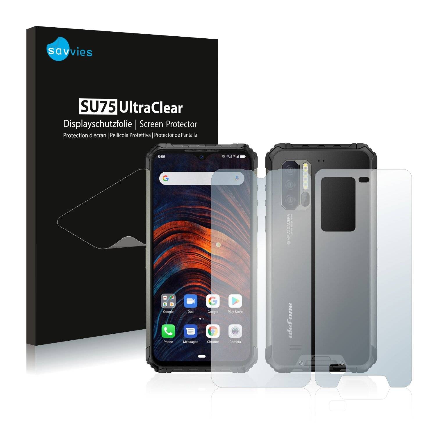 18x Savvies SU75 Displayschutzfolie für Ulefone Armor 7 (Vorder +