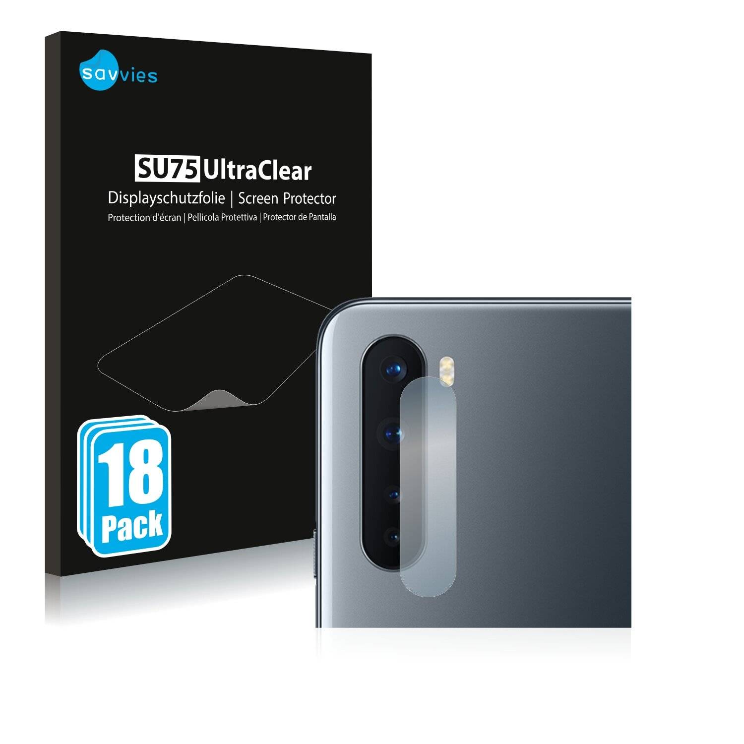 18x Savvies SU75 Displayschutzfolie für OnePlus Nord (NUR