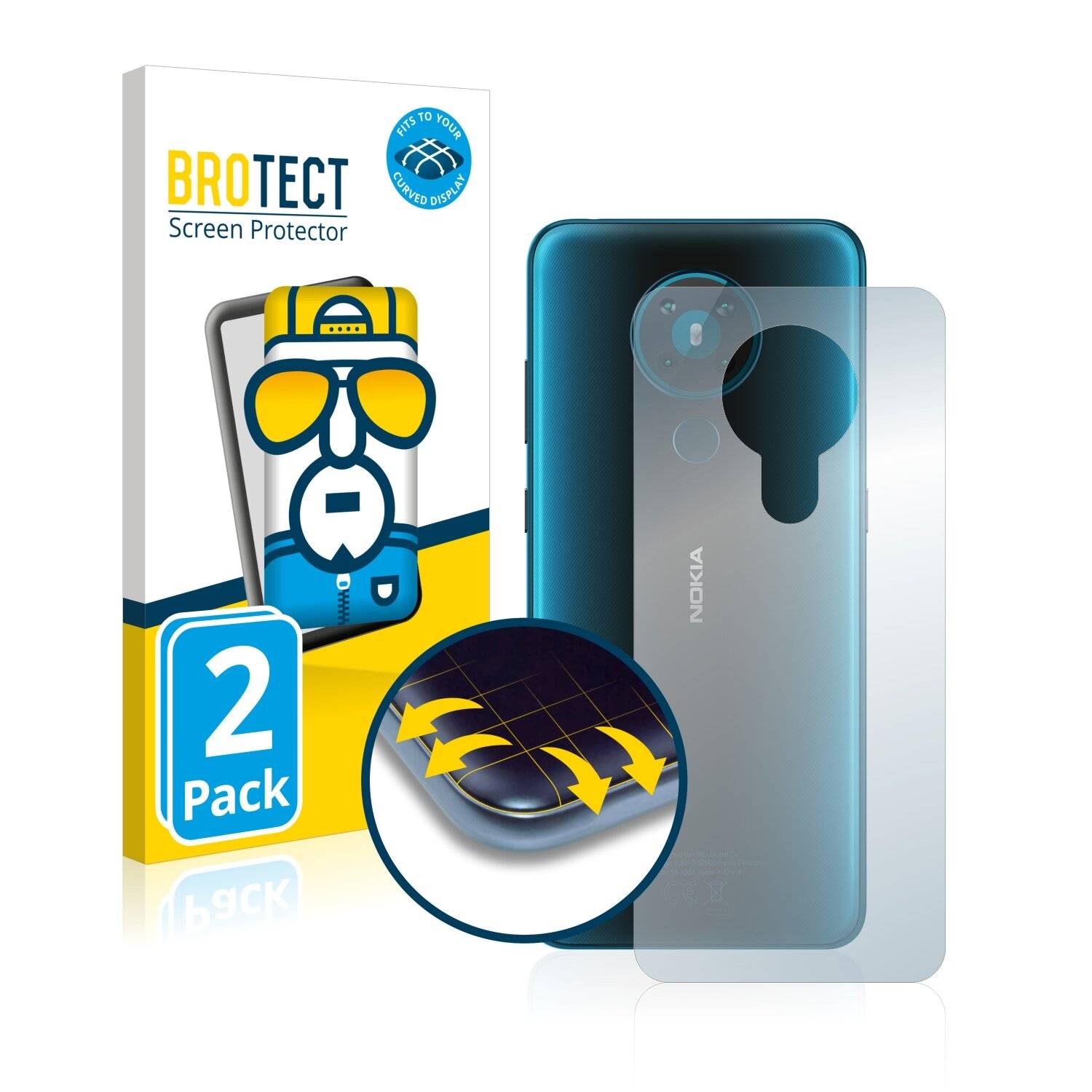 2x BROTECT Flex Full-Cover Displayschutzfolie für Nokia 5.3
