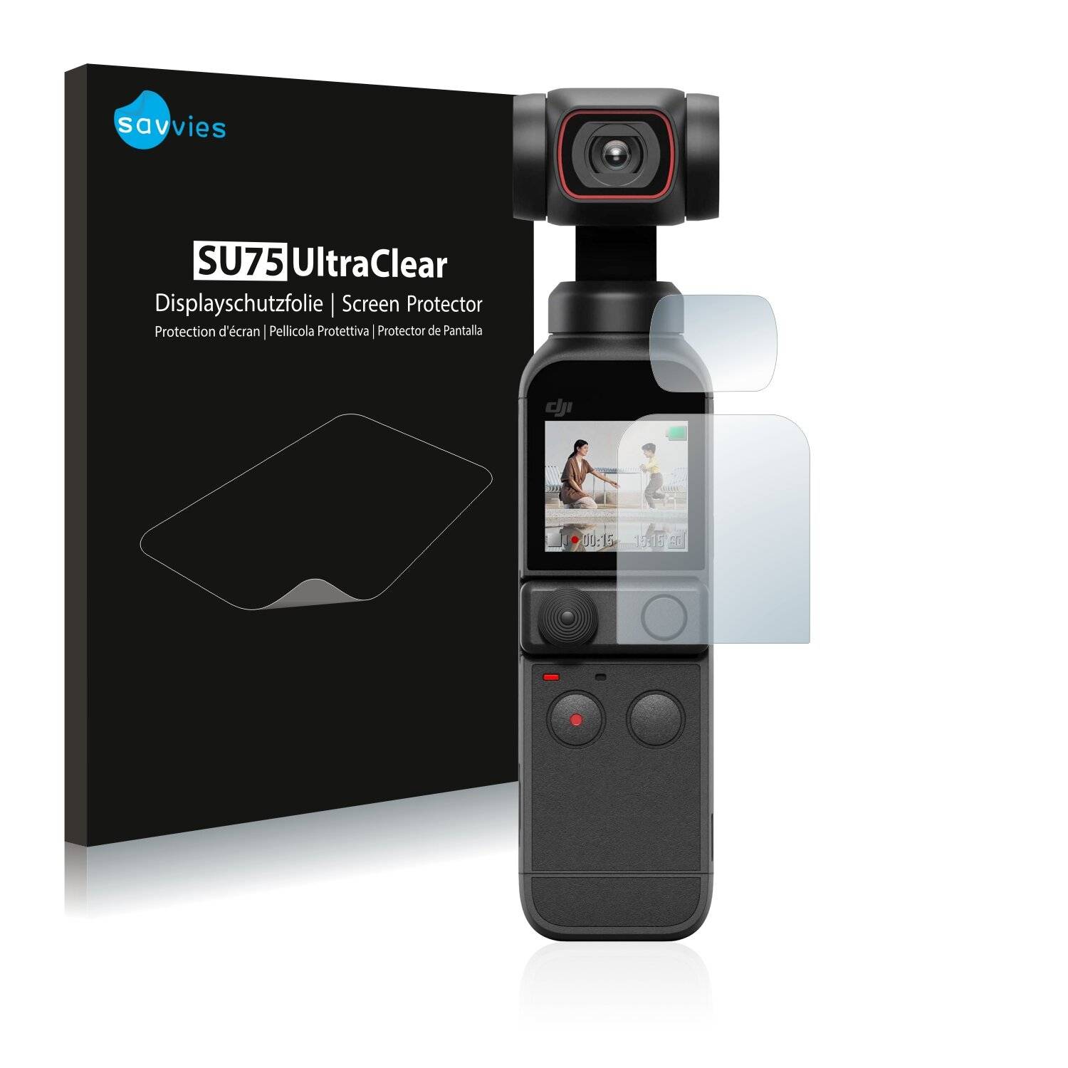 18x Savvies SU75 Displayschutzfolie für DJI Osmo Pocket 2 (Display +