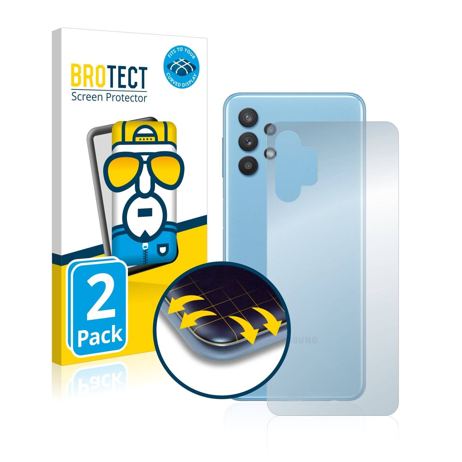 2x BROTECT Flex Full-Cover Displayschutzfolie für Samsung Galaxy A32 5G
