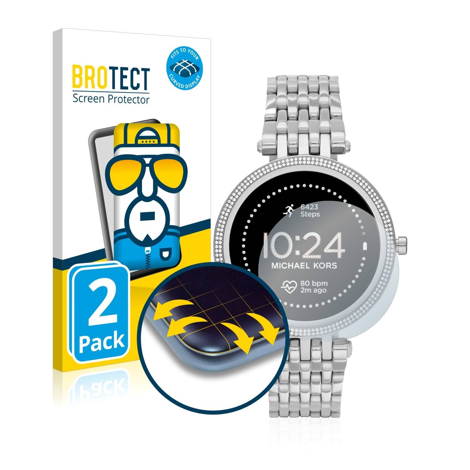 2x BROTECT Flex Full-Cover Displayschutzfolie für Michael Kors Gen 5