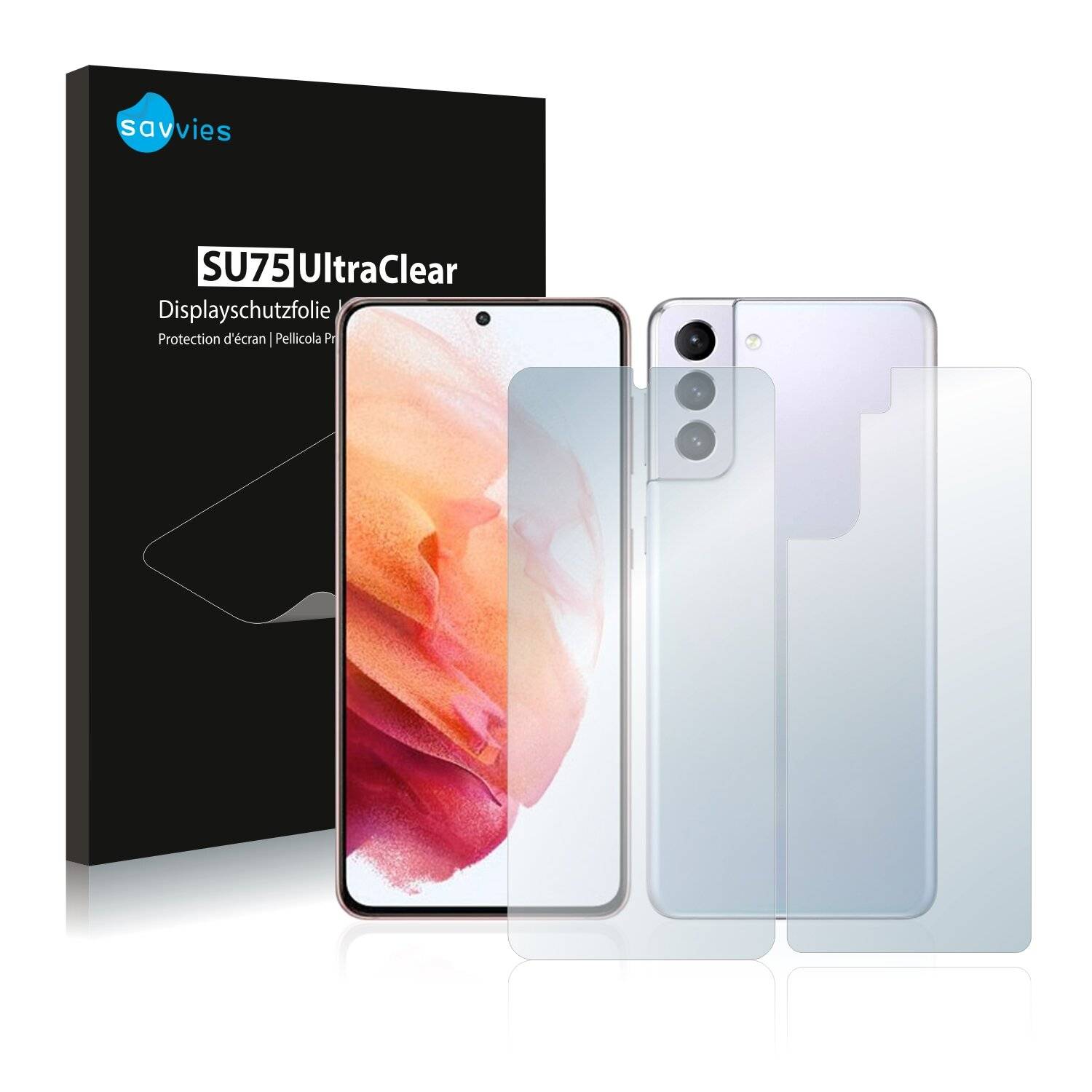 18x Savvies SU75 Displayschutzfolie für Samsung Galaxy S21 5G (Vorder +