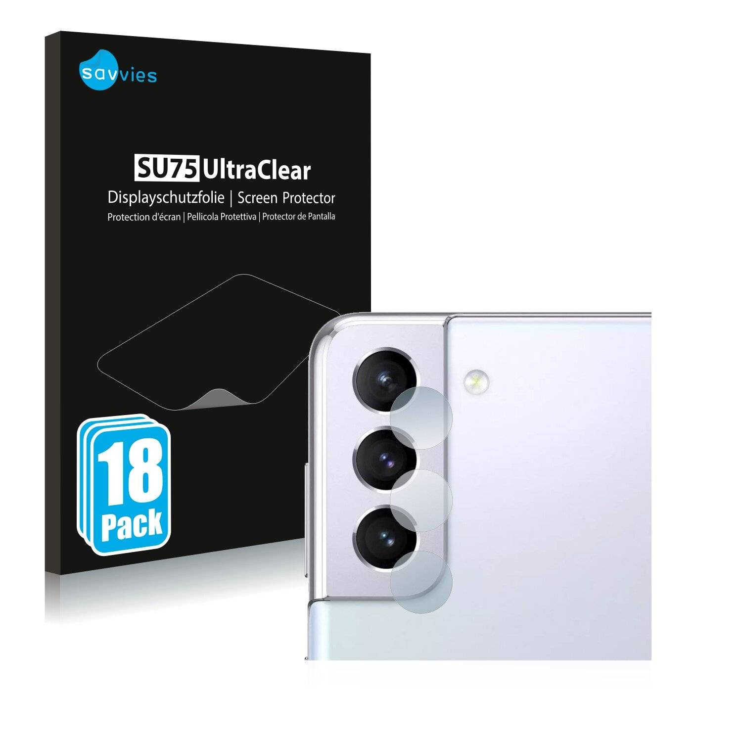 18x Savvies SU75 Displayschutzfolie für Samsung Galaxy S21 Plus 5G (NUR