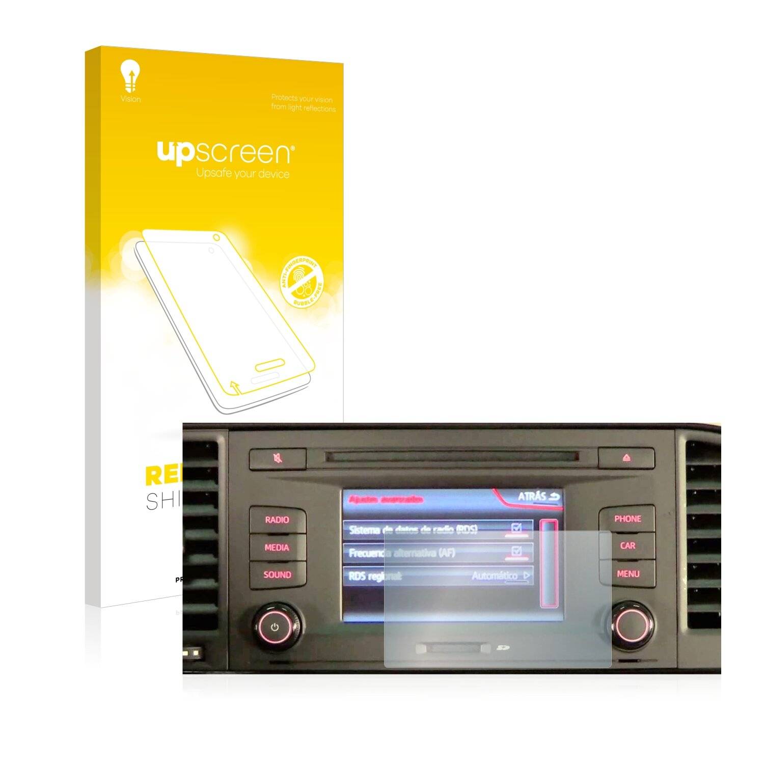 upscreen Reflection Shield Matte Premium Displayschutzfolie für Seat Ateca 2016-2020 Media