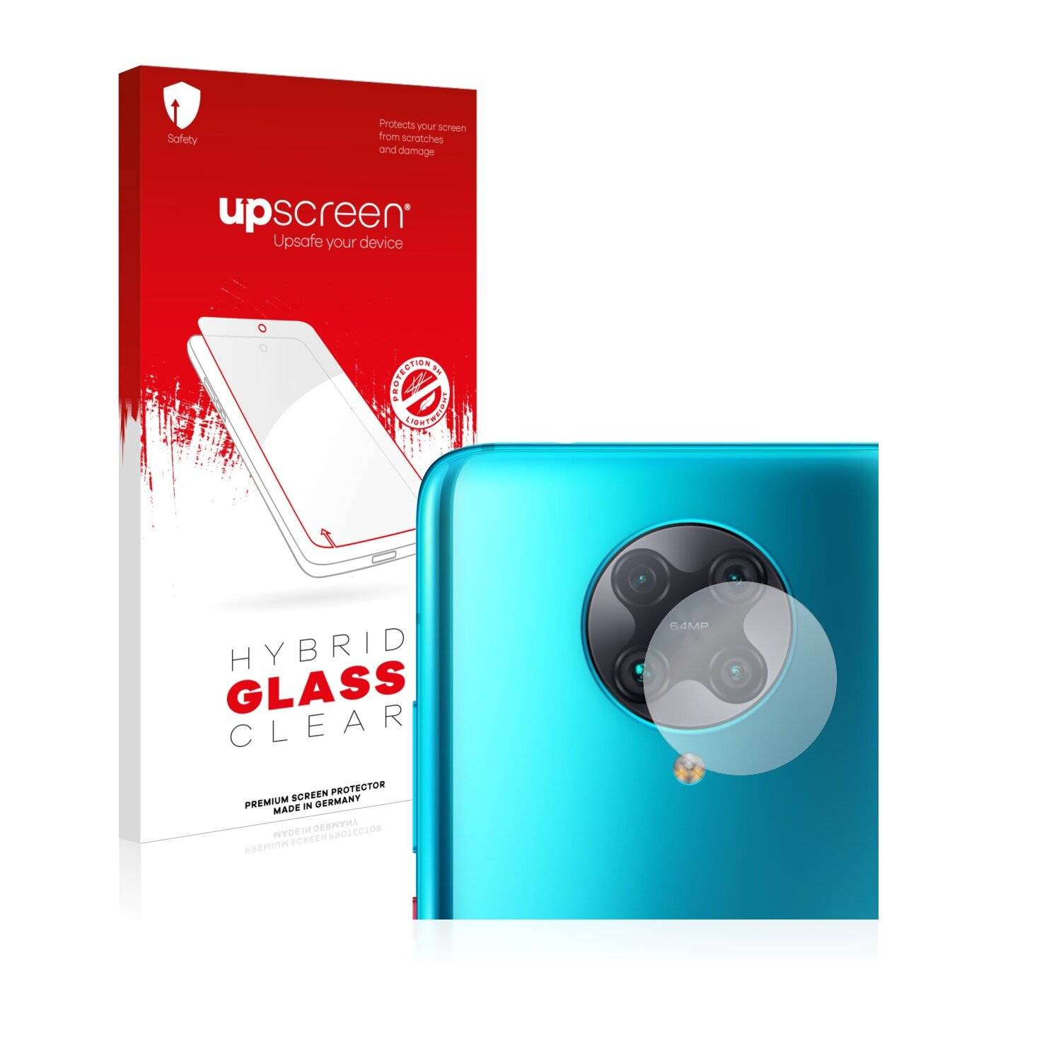 upscreen Hybrid Glass Clear Premium Schutzglas Folie für Xiaomi Poco F2 Pro (NUR