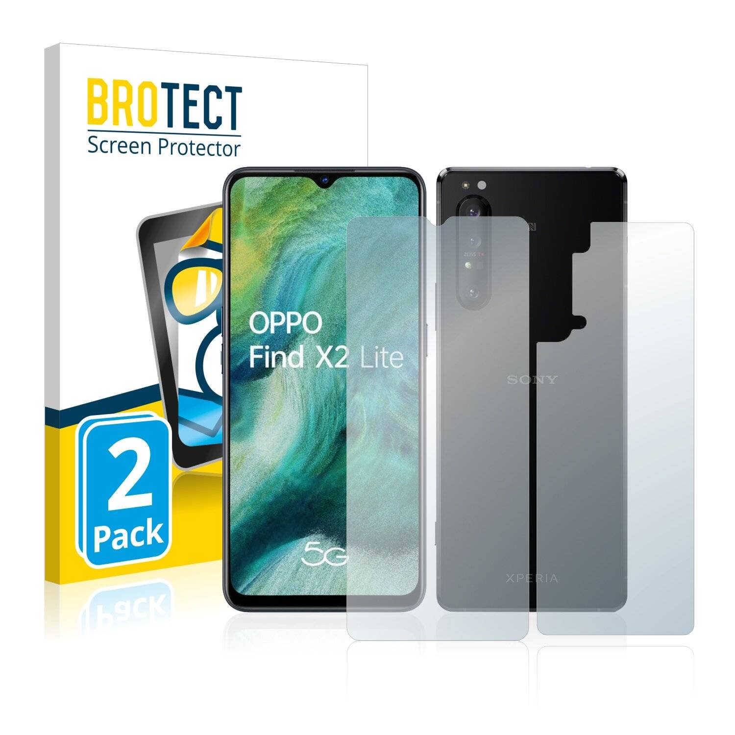 2x BROTECT HD-Clear Displayschutzfolie für Oppo Find X2 Lite (Vorder +