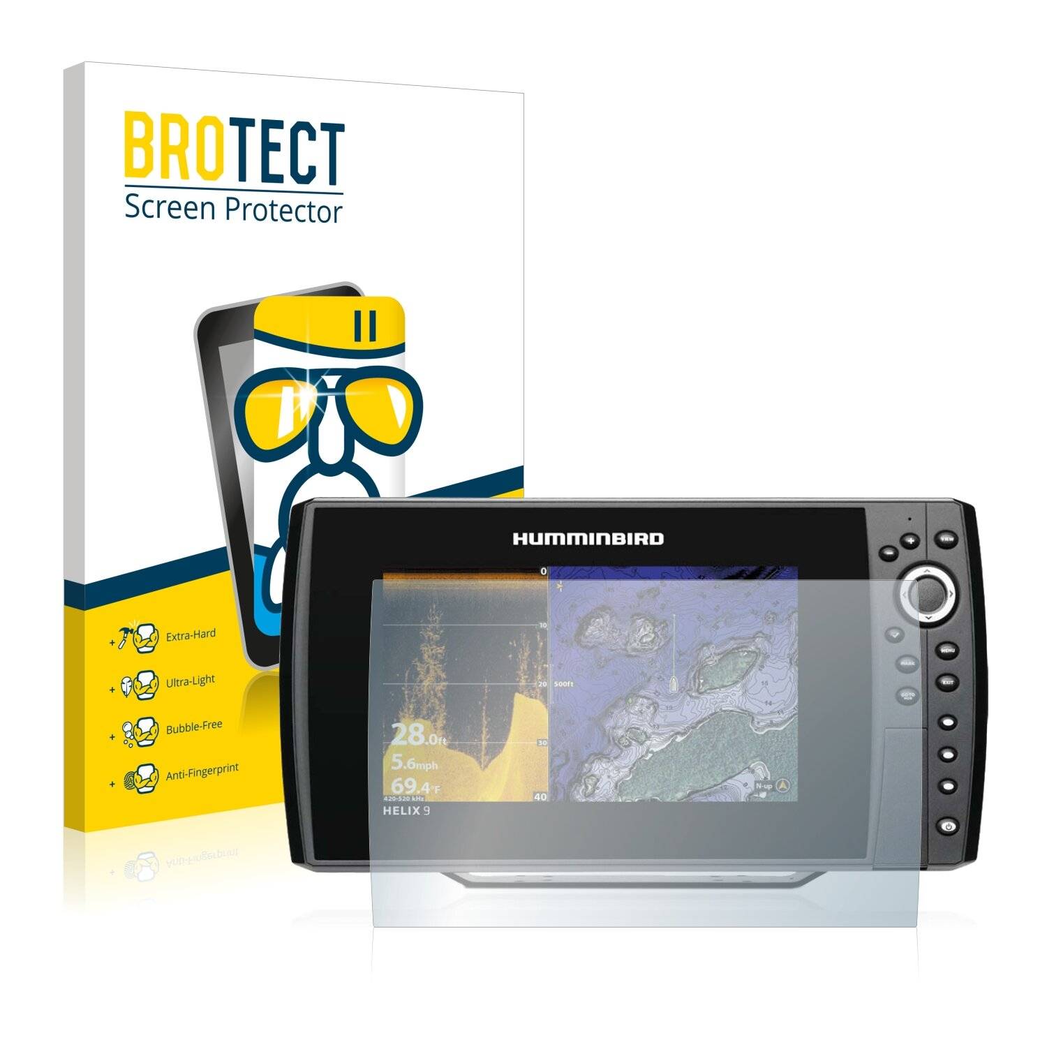 BROTECT AirGlass Schutzglas Folie für Humminbird Helix 9X