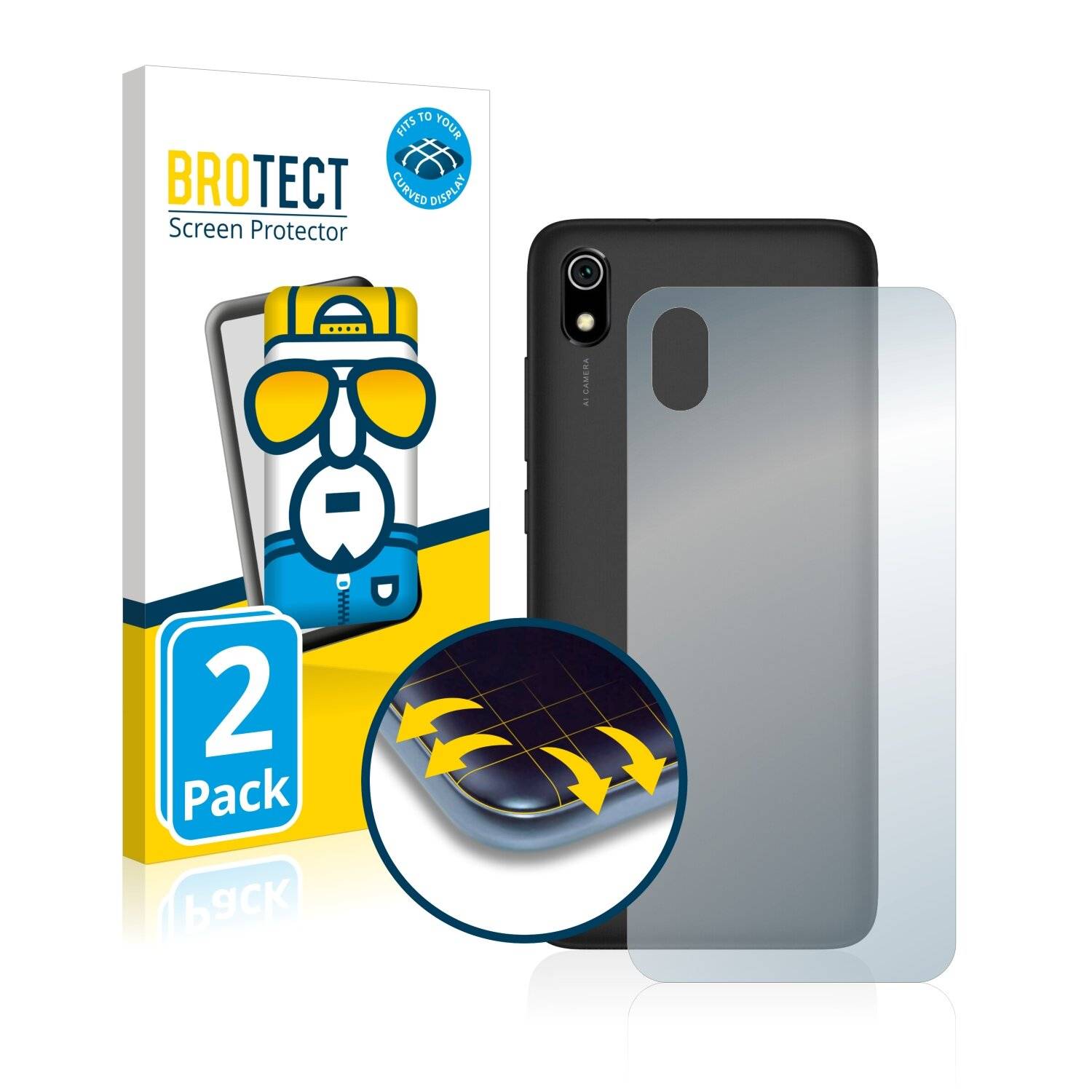2x BROTECT Flex Full-Cover Displayschutzfolie für Xiaomi Redmi 7A