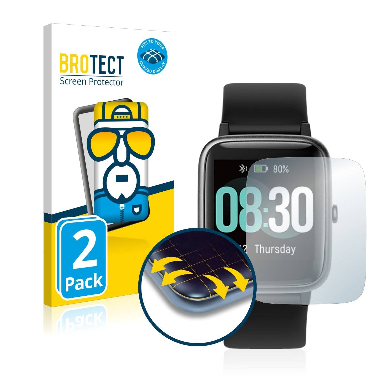 2x BROTECT Flex Full-Cover Displayschutzfolie für Motast