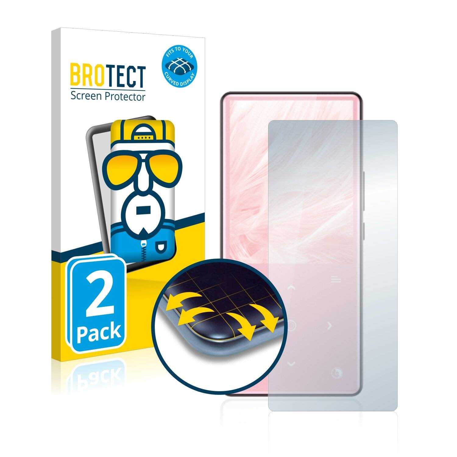 2x BROTECT Flex Full-Cover Displayschutzfolie für AGPtek