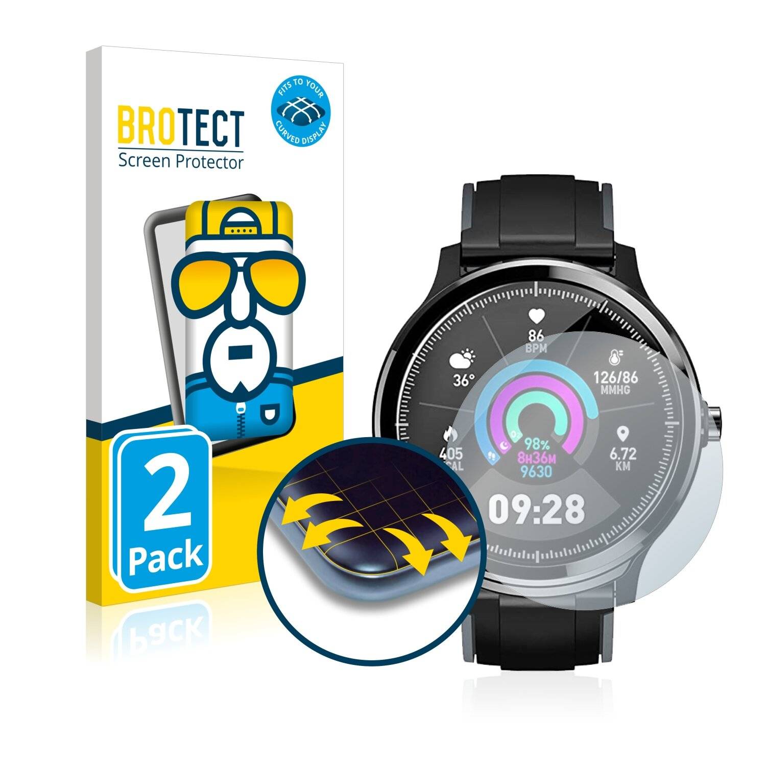 2x BROTECT Flex Full-Cover Displayschutzfolie für Kospet Probe