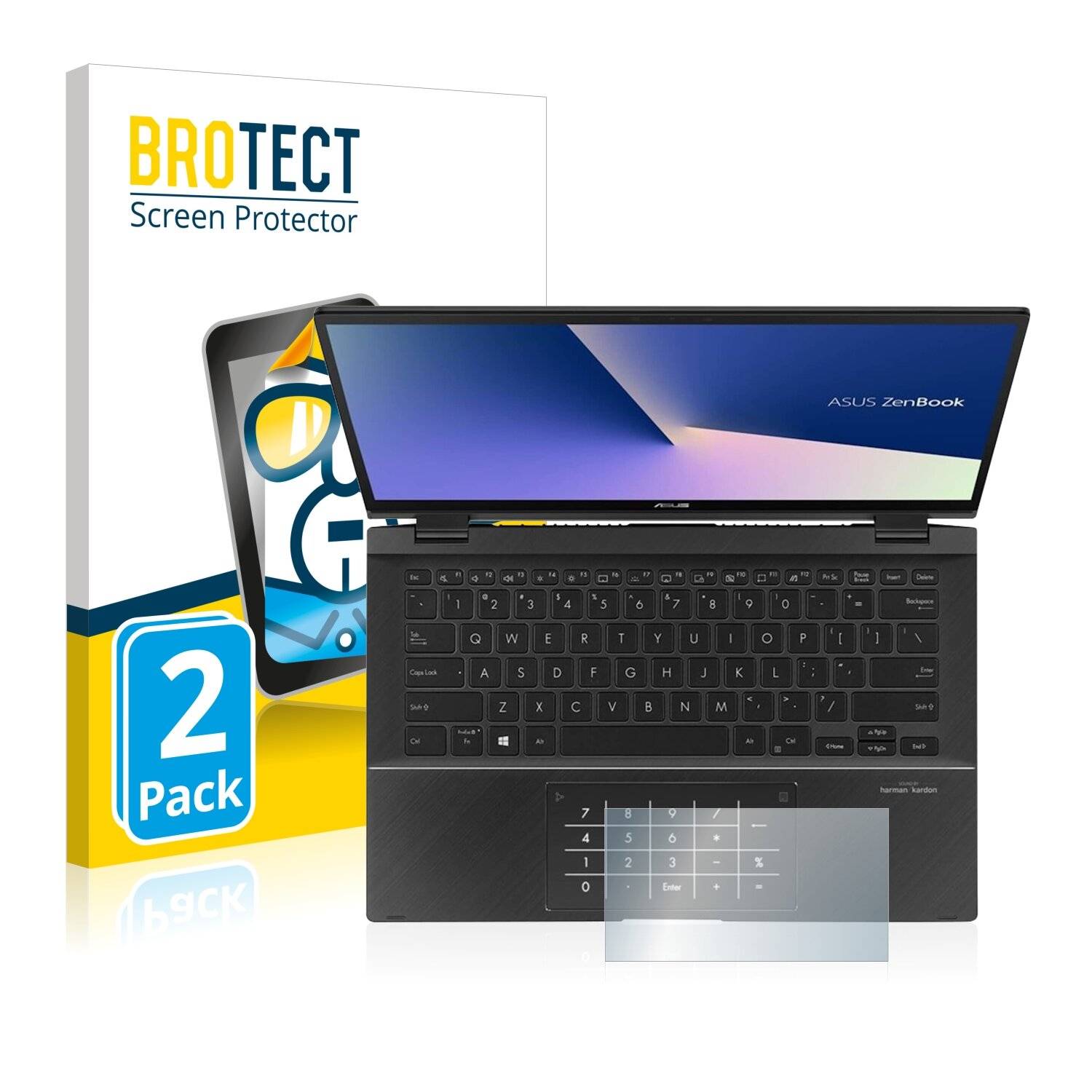 2x BROTECT HD-Clear Displayschutzfolie für Asus ZenBook Flip 14 UX463FA (Touch