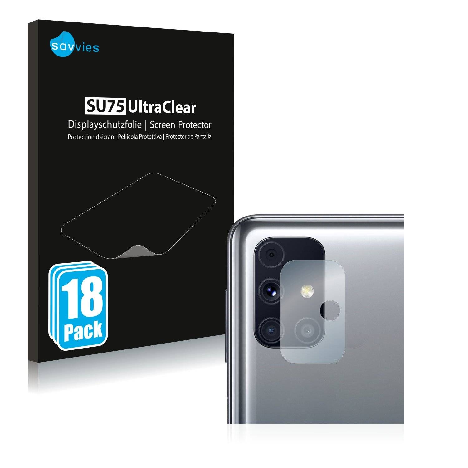 18x Savvies SU75 Displayschutzfolie für Samsung Galaxy M31s (NUR