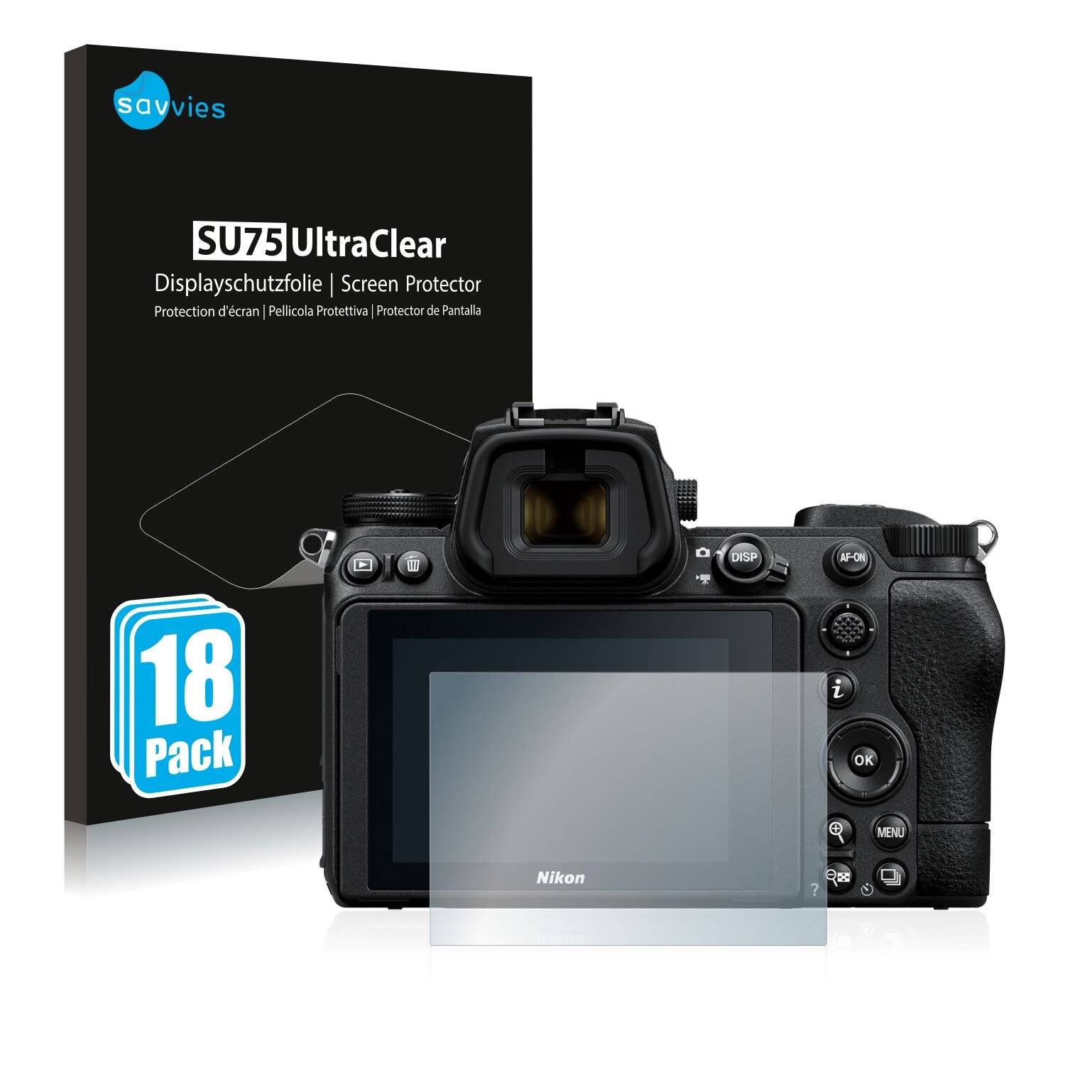 18x Savvies SU75 Displayschutzfolie für Nikon Z 6